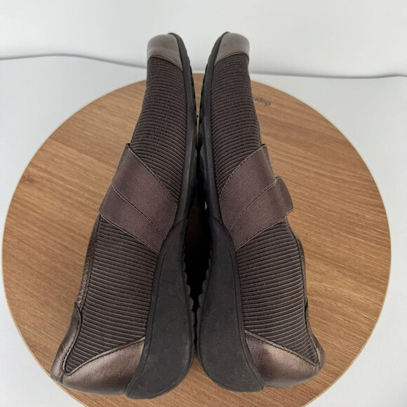 Munro Bronze Brown Leather Ballet Slip-On Comfort Support Shoes 7.5N‎ Narrow - Picture 5 of 7
